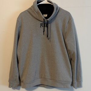 PINK Victoria's Secret Gray Pullover Hoodie with cowl/movk neck. Med.
